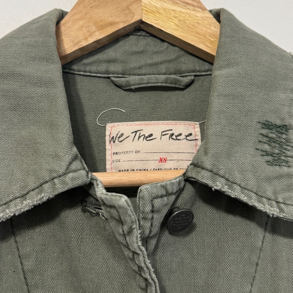 Free People We The Free Forever Free Tiered Jacket size xs army green - Picture 3 of 10